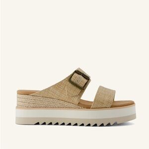Toms Tan Sandals with Platform Sole